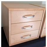 Pair of Small Blonde Wood Storage Drawers