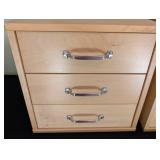 Pair of Small Blonde Wood Storage Drawers
