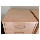 Pair of Small Blonde Wood Storage Drawers