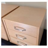 Pair of Small Blonde Wood Storage Drawers