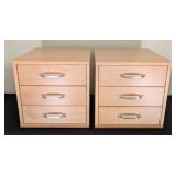 Pair of Small Blonde Wood Storage Drawers