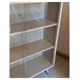 Glass Door Blonde Mid Century Bookcase