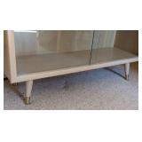 Glass Door Blonde Mid Century Bookcase
