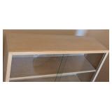 Glass Door Blonde Mid Century Bookcase