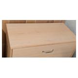 Pair of Stacked Blonde Wood Storage Drawers