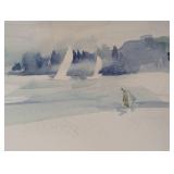 Framed Scenic Watercolor Painting