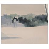 Framed Scenic Watercolor Painting