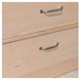 Pair of Stacked Blonde Wood Storage Drawers