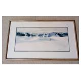 Framed Scenic Watercolor Painting