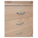 Pair of Stacked Blonde Wood Storage Drawers