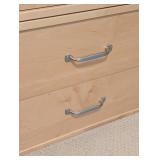 Pair of Stacked Blonde Wood Storage Drawers