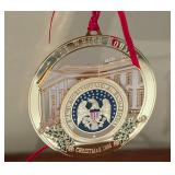 Two Trees Filled with White House Christmas Ornaments