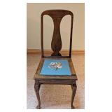 Mahogany Needlepoint Side Chair