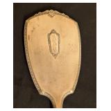Monogrammed Sterling Silver Hand Mirror and Brush
