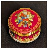 Halcyon Days Enamel Christmas 2002 Trinket Box