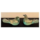 Pretty Pair of Art Glass Birds