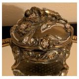 Vintage Mirrored Vanity Tray and Jewelry Casket