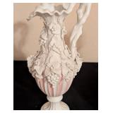 Pair of Floral Porcelain Pitchers