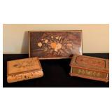 Three Vintage Reuge Music Boxes