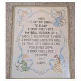 Framed Bedtime Prayer Cross Stitch