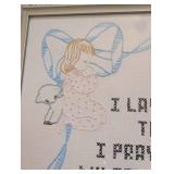 Framed Bedtime Prayer Cross Stitch