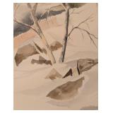 Scenic Forest Watercolor Painting by N. Toensing