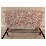 Floral Upholstered Queen Headboard and Frame