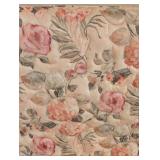 Floral Upholstered Queen Headboard and Frame