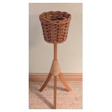 Vintage Three Leg Woven Plant Stand