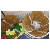Hanging 10 in. White Flower Baskets (3)