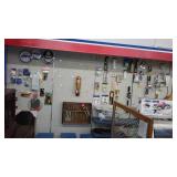 Lighted Peg Board, hooks and Shelving