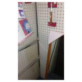 Lighted Peg Board, hooks and Shelving