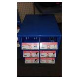 6 Compartment Hardware Organizer with contents.