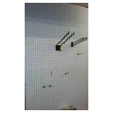 Peg Board, hooks and Shelving.