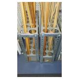 Assorted Wood Dowels and Metal Organizer (2)