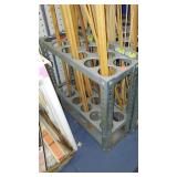 Assorted Wood Dowels and Metal Organizer (2)