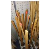 Assorted Wood Dowels and Metal Organizer (2)