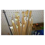 Assorted Wood Dowels and Metal Organizer (2)