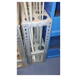 Assorted threaded rods and metal organizer.