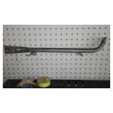 Assorted Screwdrivers with peg board organizer and Pry Bar.