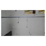 Peg Board, hooks and Shelving.