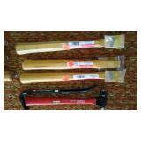 Hatchet Handles (3), ball pein hammer, Wrecking bar