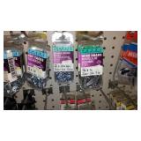 Variety of Tacks, Brads and Staples, picture hangers.
