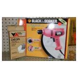 Black and Decker 3/8 in. Variable Speed Drill and bits.