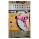 Black and Decker 3/8 in. Variable Speed Drill and bits.