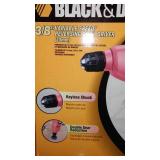 Black and Decker 3/8 in. Variable Speed Drill and bits.