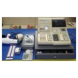 Sharp Cash register, Drawer and More. Does not power on.