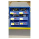 6 Compartment Hardware Organizer with contents.