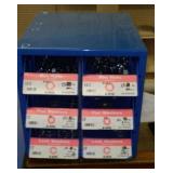 6 Compartment Hardware Organizer with contents.