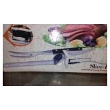 Toaster Oven, Mixer, Knife, Iron.